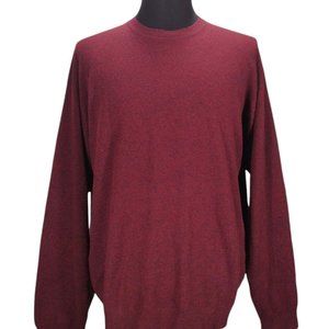 Club Room 100% Cashmere Crewneck Sweater Made in Mongolia Red Size XL